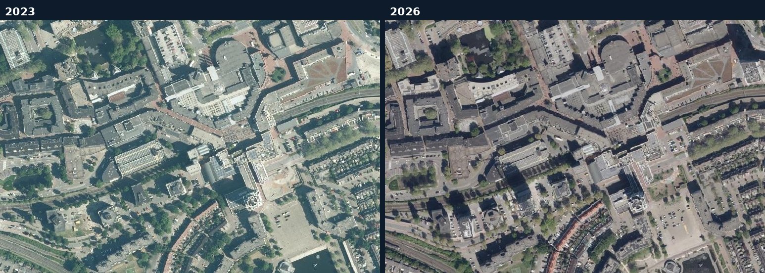 Luchtfoto van een bouwlocatie in Zoetermeer in 2023 en 2026